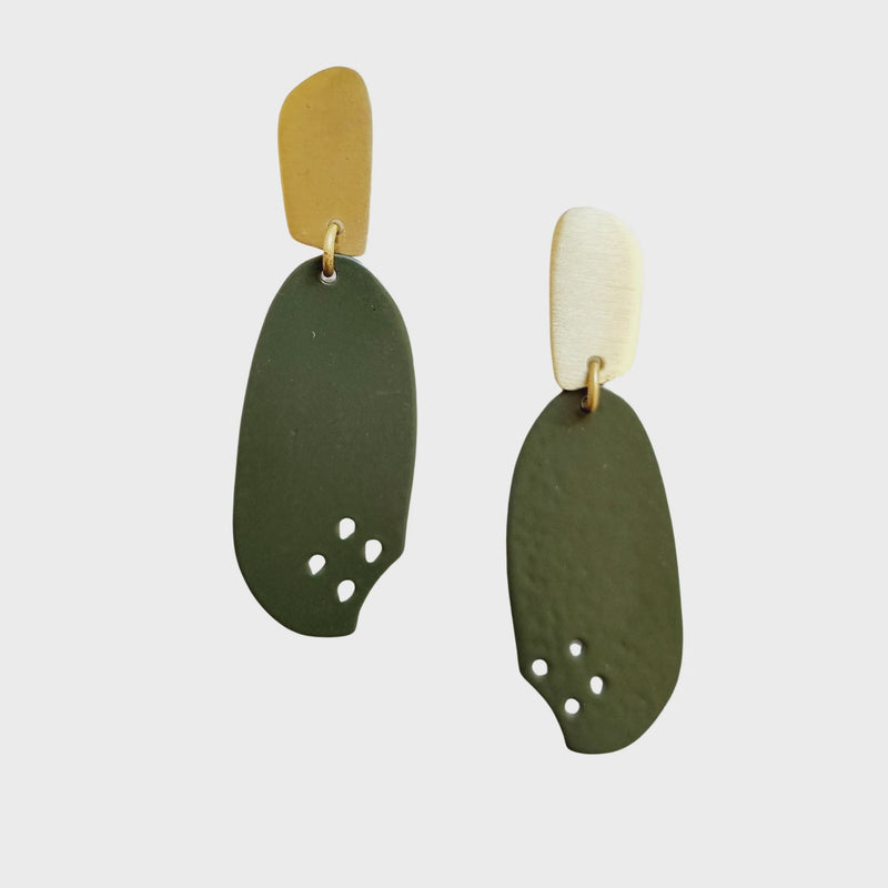 Capri Ceramic Earring Dark Green