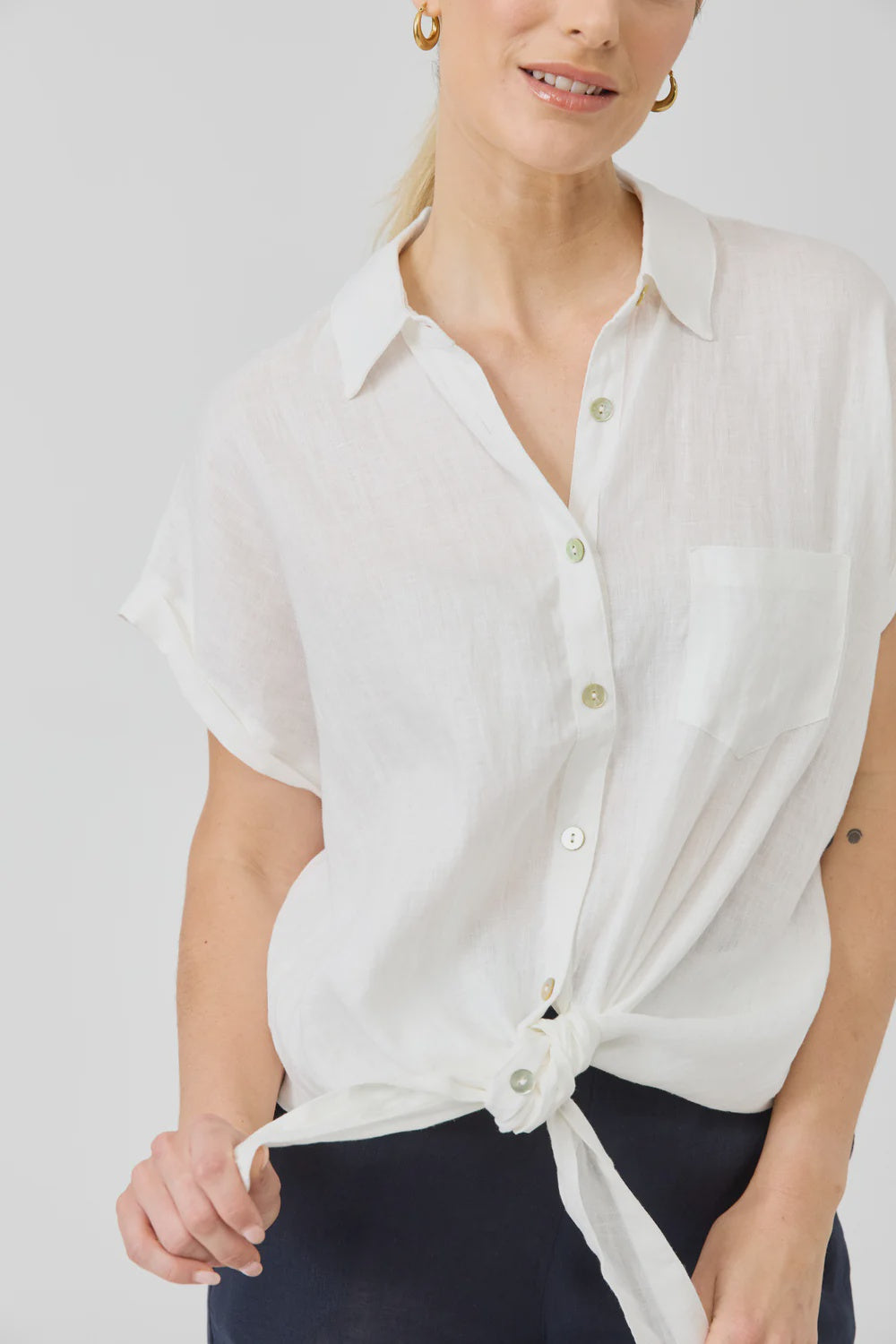 Studio Tie Shirt Salt/ONE SIZE