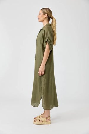 Studio Shirt Dress Khaki