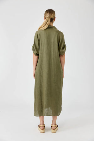Studio Shirt Dress Khaki