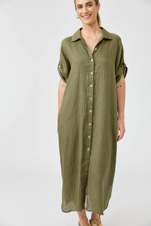 Studio Shirt Dress Khaki