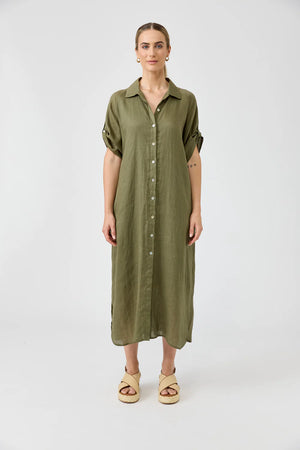 Studio Shirt Dress Khaki