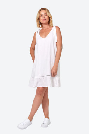 La Vie Tie Dress Blanc