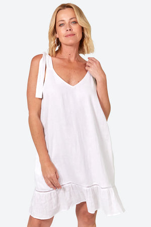 La Vie Tie Dress Blanc