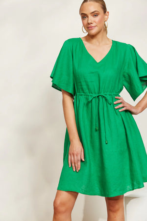 Halcyon Tie Dress Emerald