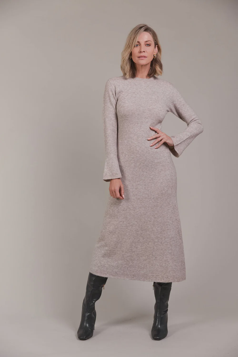 Merano Knit Dress Flax