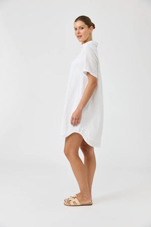 Studio Short Shirt Dress / White