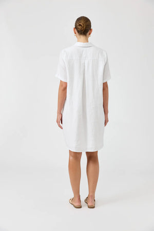 Studio Short Shirt Dress / White