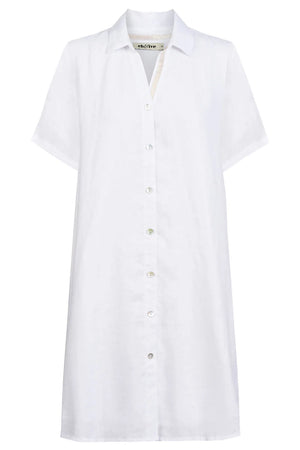 Studio Short Shirt Dress / White