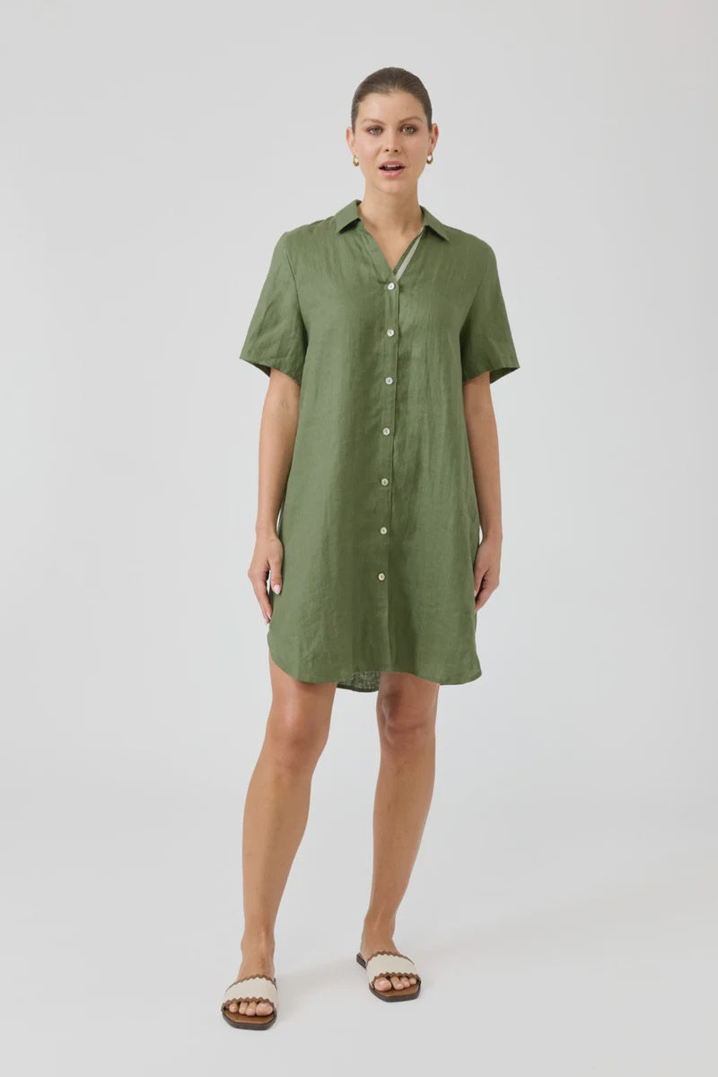 Studio Short Shirt Dress / Olive