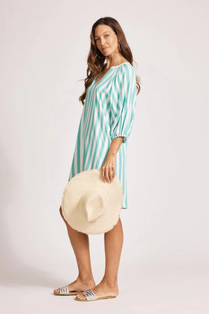 Treville Stripe Dress Aqua