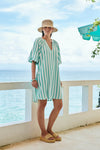 Treville Stripe Dress Aqua