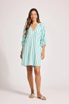 Treville Stripe Dress Aqua