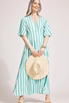 Treville Stripe Dress Aqua