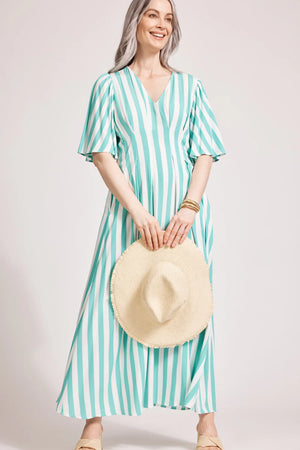 Treville Stripe Dress Aqua
