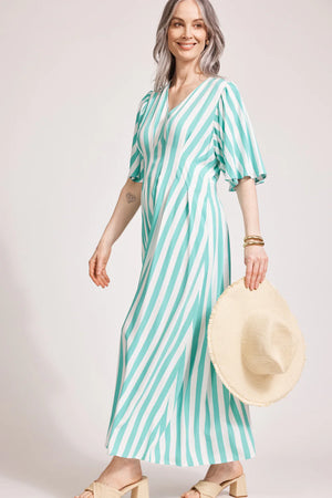 Treville Stripe Dress Aqua