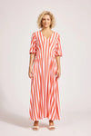 Treville Stripe Maxi Dress Coral