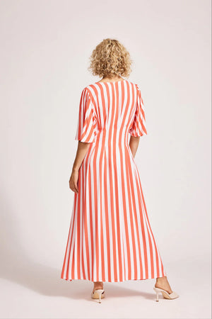 Treville Stripe Maxi Dress Coral