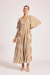 Treville Stripe Maxi Dress Caramel