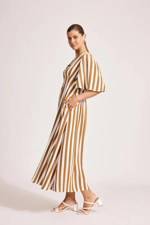 Treville Stripe Maxi Dress Caramel