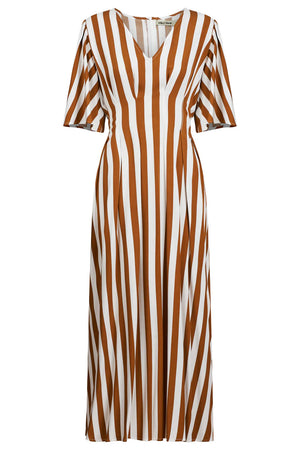 Treville Stripe Maxi Dress Caramel