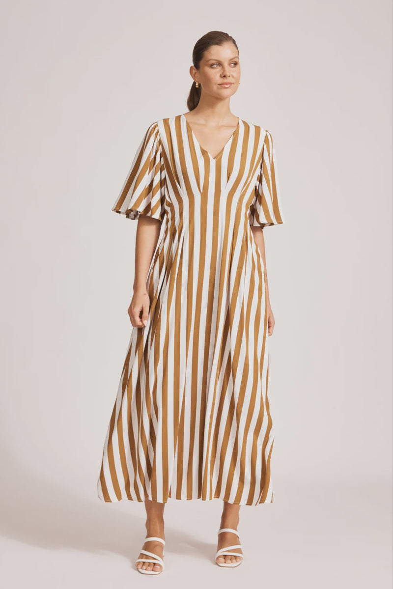 Treville Stripe Maxi Dress Caramel
