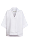 Miramar Collared Top / White