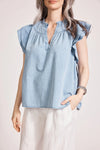 Melenia Denim Frill Top / Denim