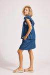 Melenia Denim Frill Top / Indigo