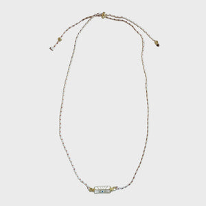 Evil Eye Cord Necklace White