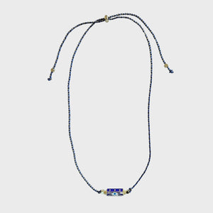 Evil Eye Cord Necklace Blue
