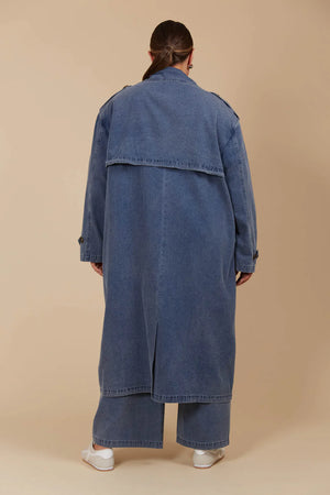 Freya Trench Coat Denim