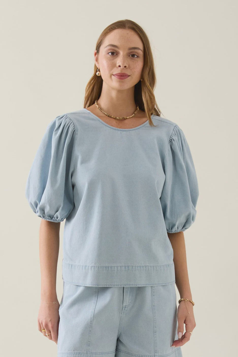 Sofie Denim Top / Sky