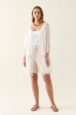 Oline Lace Kimono Lotus/ONE SIZE
