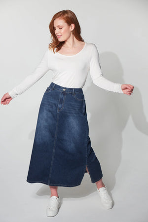 Dalton Denim Skirt Indigo