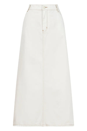 Dalton Denim Skirt White