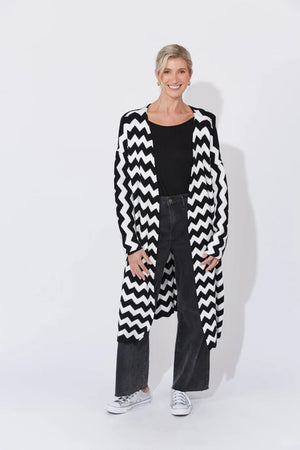 Marrakesh Cardigan White/Kohl/ONE SIZE