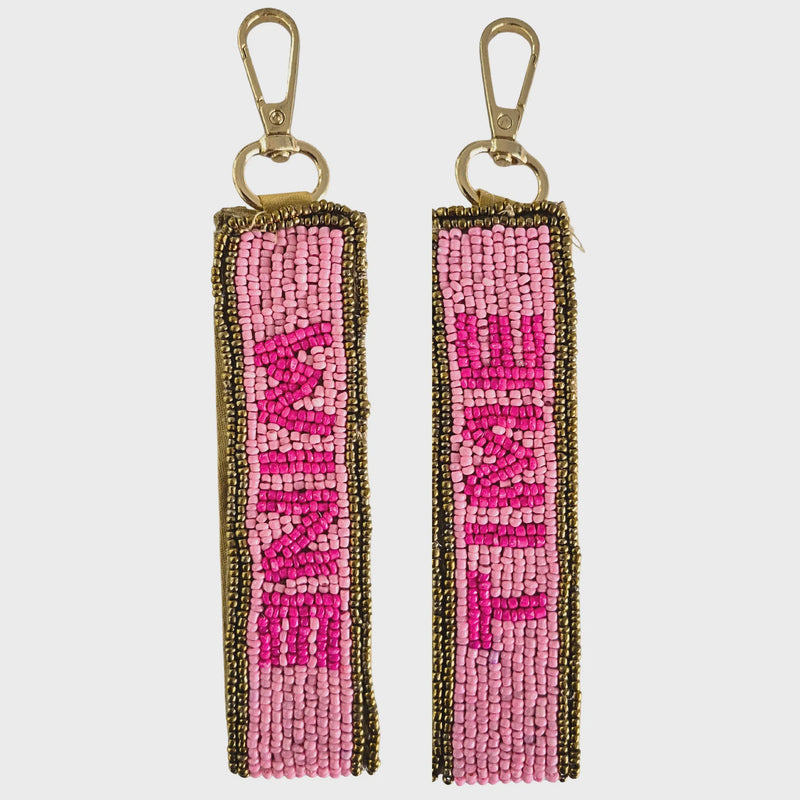 Beaded Keychain Wine Time