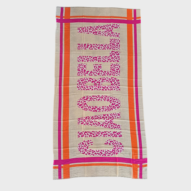 Sarong Scarf Fuchsia Leopard