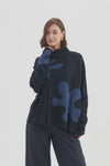 Splatter Print Knit- Navy