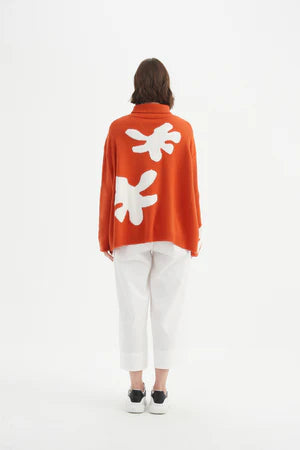 Splatter Print Knit - Blood Orange/White