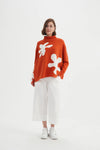 Splatter Print Knit - Blood Orange/White
