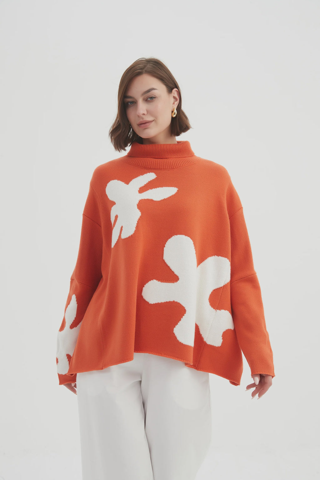 Splatter Print Knit - Blood Orange/White