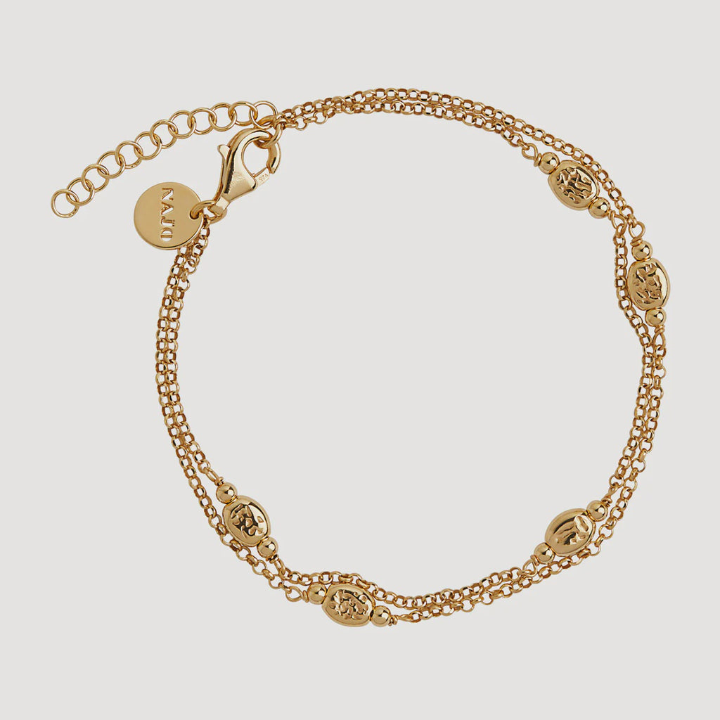 Volare Yellow Gold Double Chain Bracelet