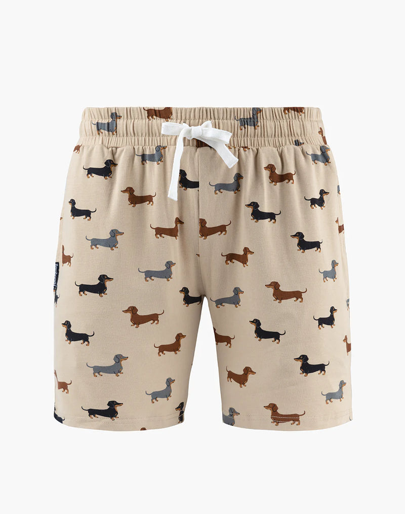 Mens Dash Pup Bamboo Sleep Short Stone