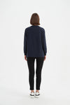 Embossed Metallic WKND Sweat-Midnight Blue