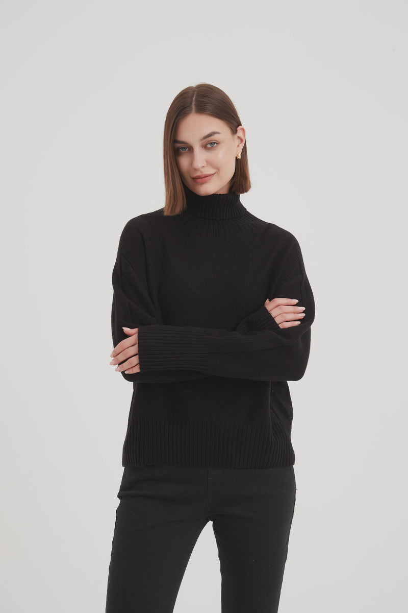 Roll Neck Knit / Black