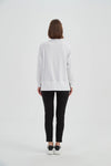 Embossed Metallic WKND Sweat-White/Silver