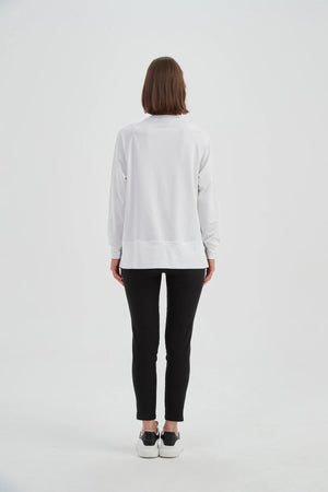 Embossed Metallic WKND Sweat-White/Silver