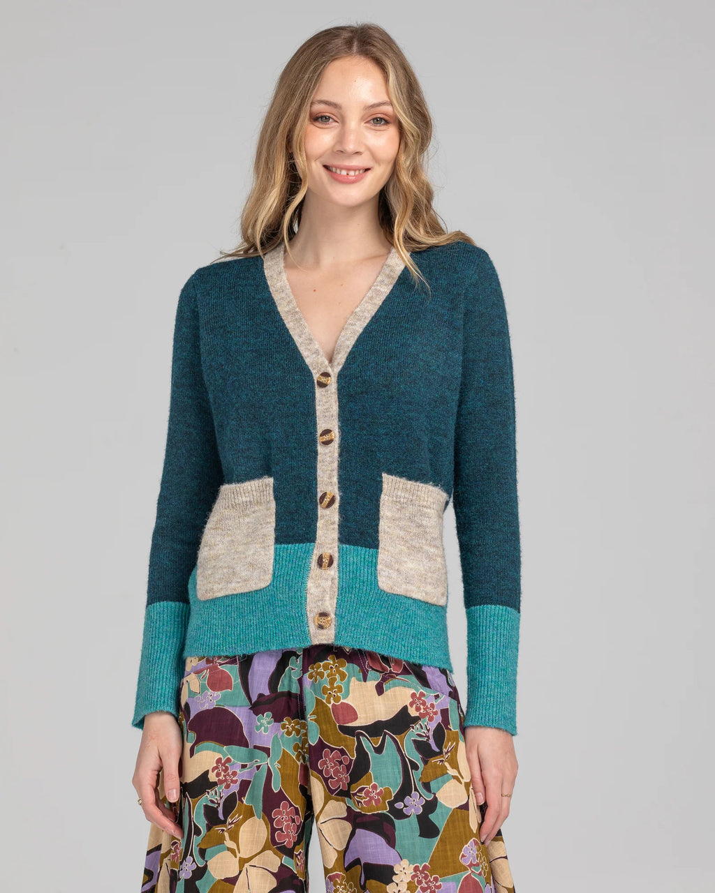 Poet Cardigan Blue/Aqua